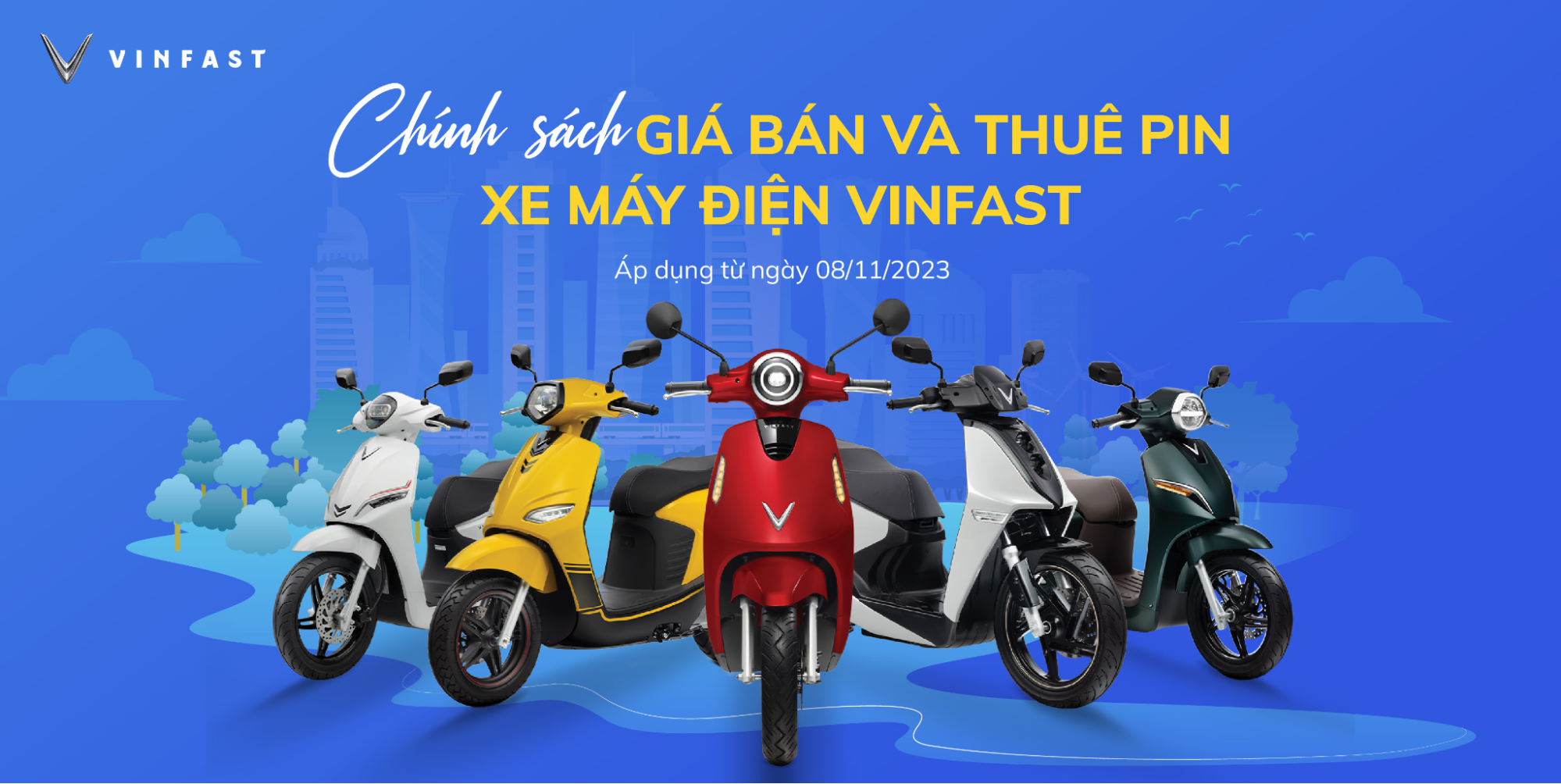 VinFast thông báo áp dụng bảng giá mới và điều chỉnh chính sách thuê pin