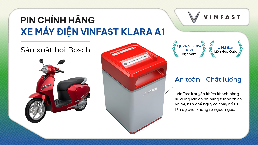 Sử dụng pin Xe máy điện VinFast chính hãng là cách tốt nhất để đảm bảo an toàn cho bản thân, gia đình và cộng đồng